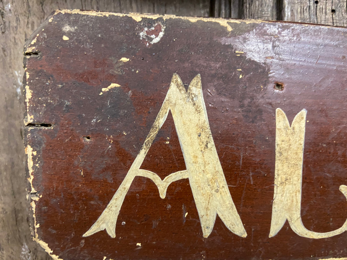 A set of 4 Victorian painted farmhouse shippon cattle name signs