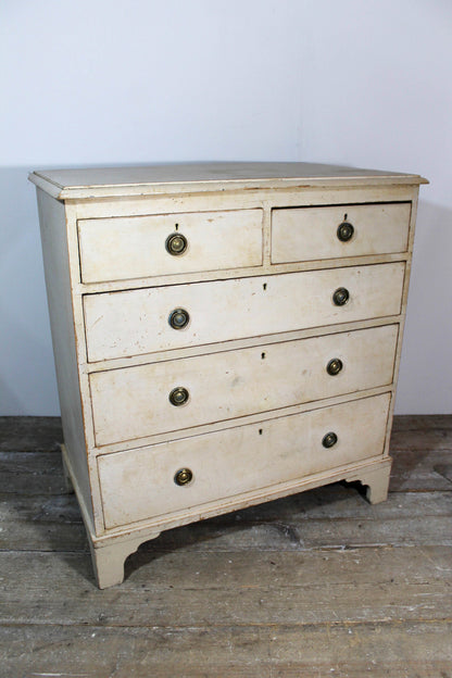 19th century chest of drawers washed back to the original paint