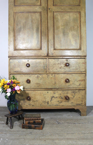 Large Regency linen press in original paint