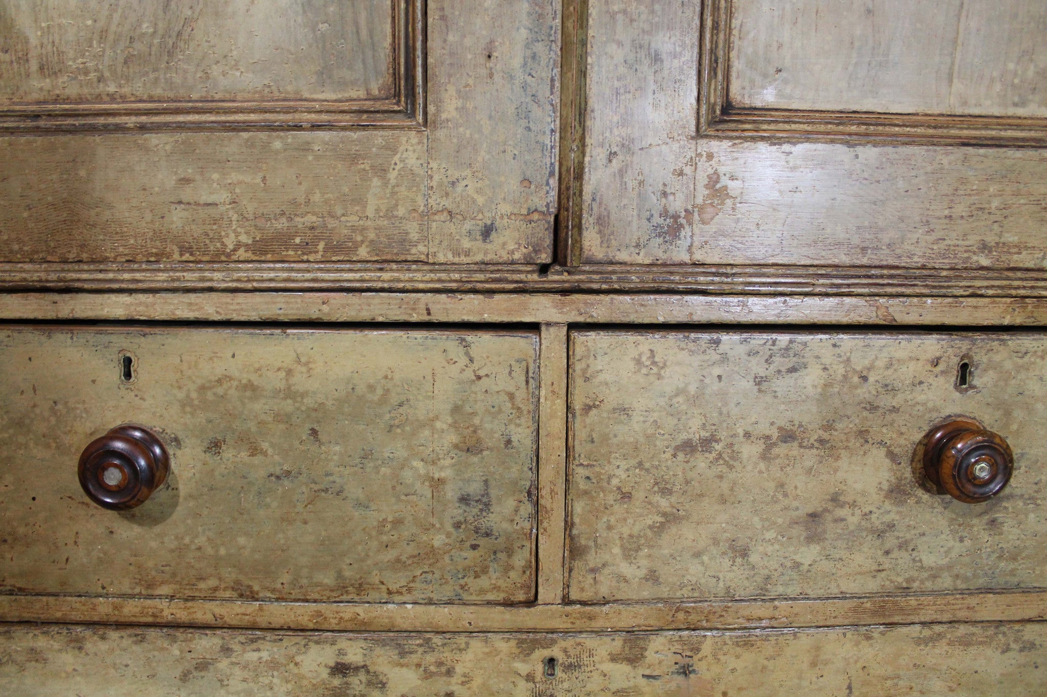 Large Regency linen press in original paint