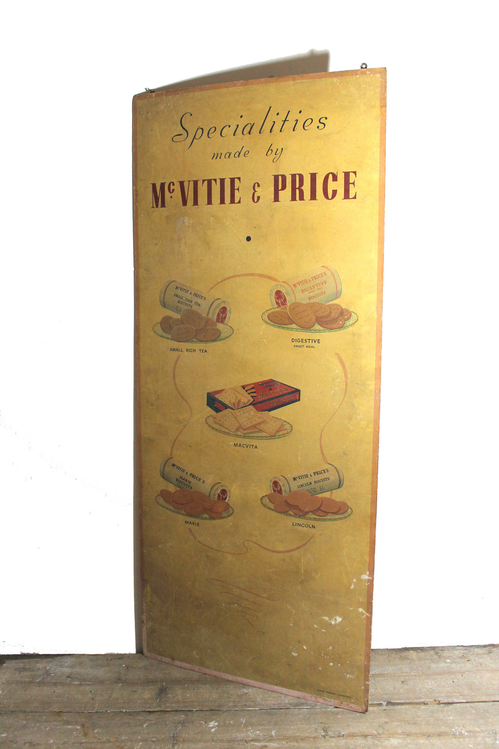 1930s original hand painted advertising board from a grocers