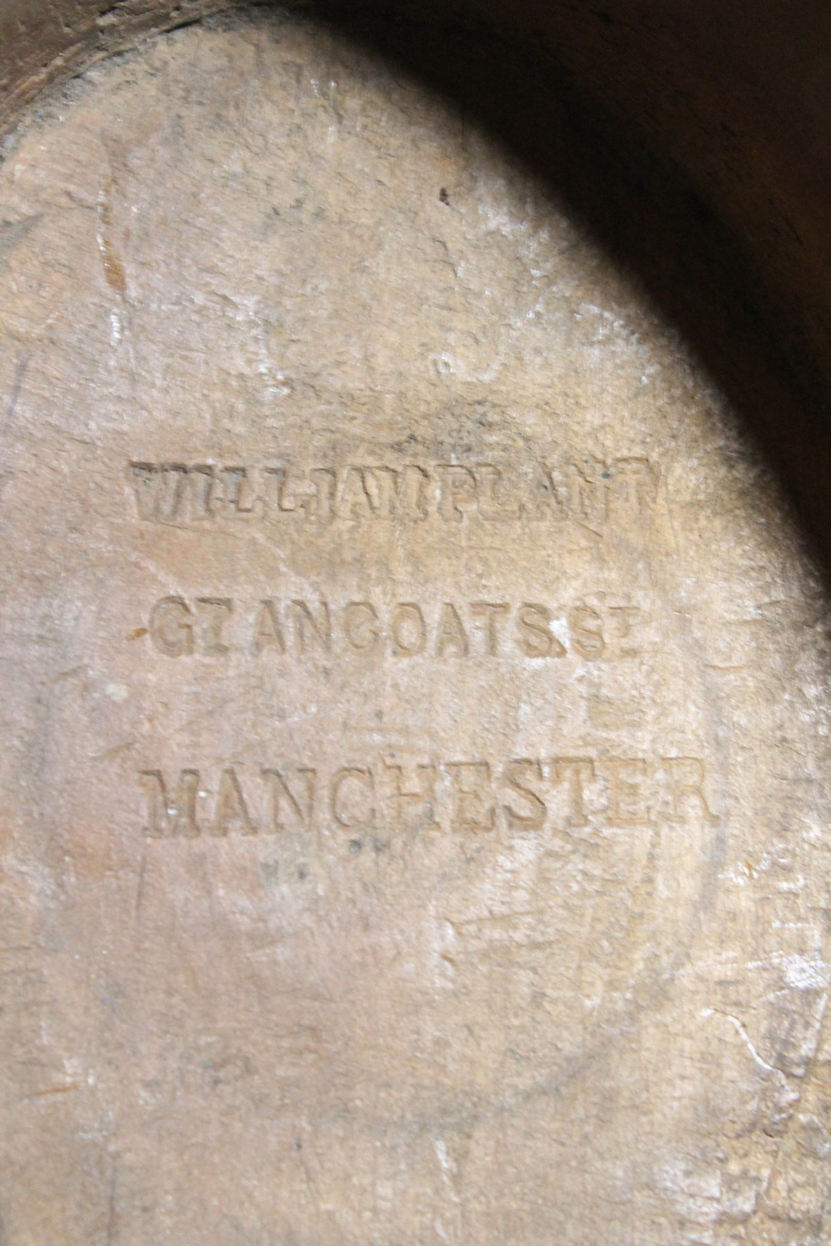 19th century British naval bicorn hat block from a Manchester makers