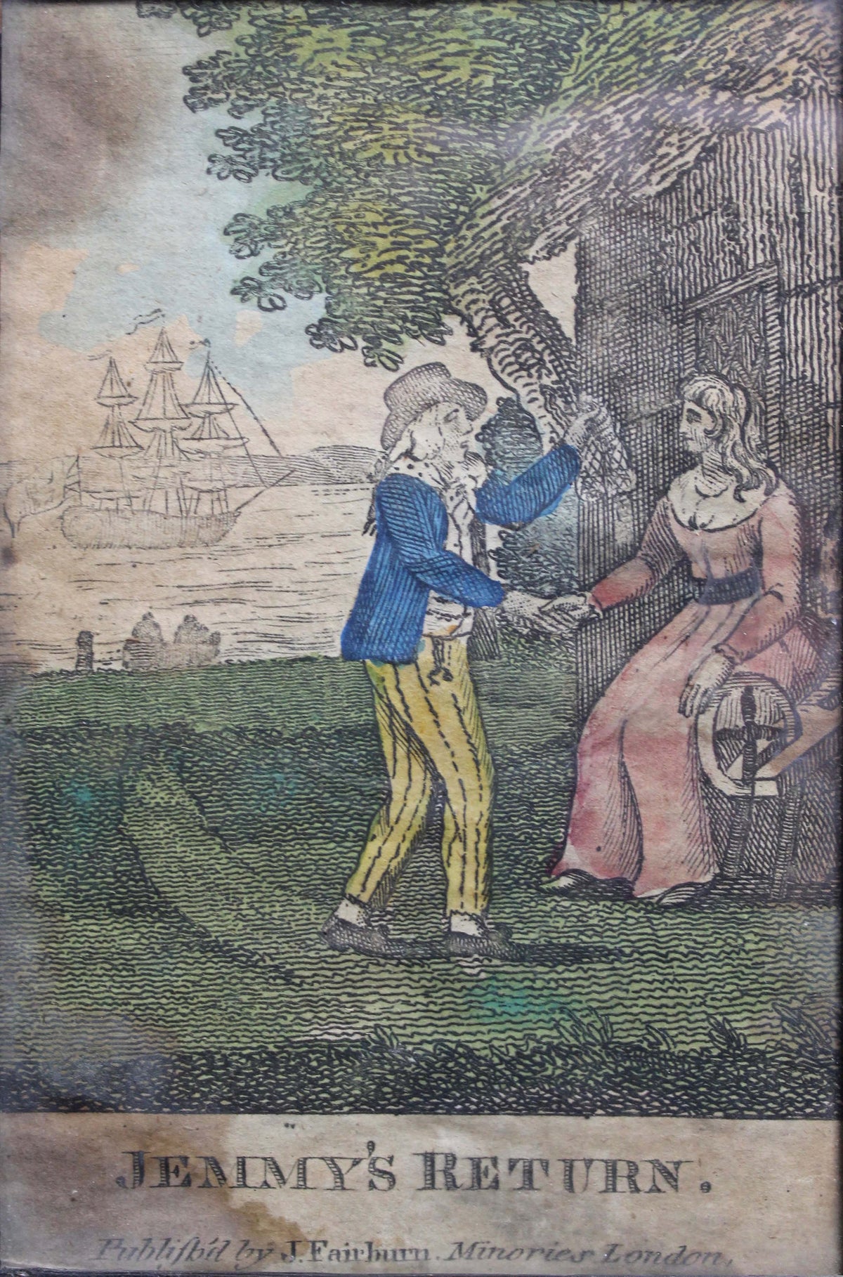 Pair of 18th century naval engravings of a sailor and sweetheart - SOLD