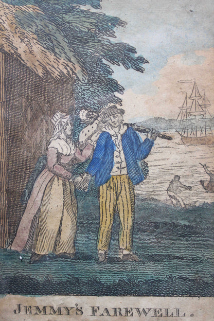Pair of 18th century naval engravings of a sailor and sweetheart - SOLD