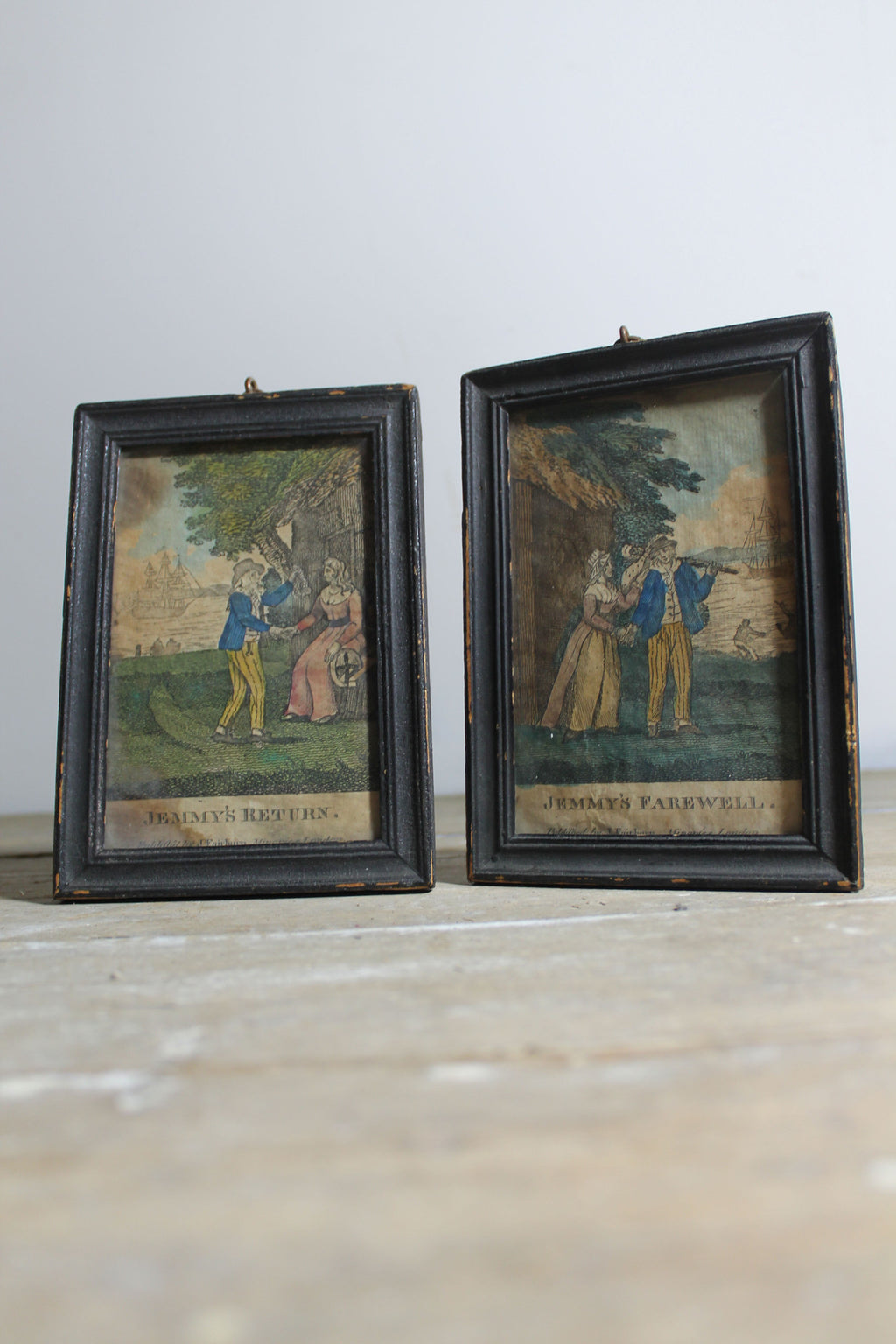 Pair of 18th century naval engravings of a sailor and sweetheart - SOLD