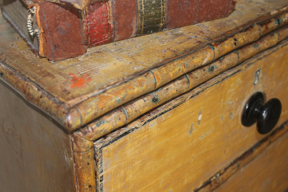 Regency faux bamboo chest of drawers