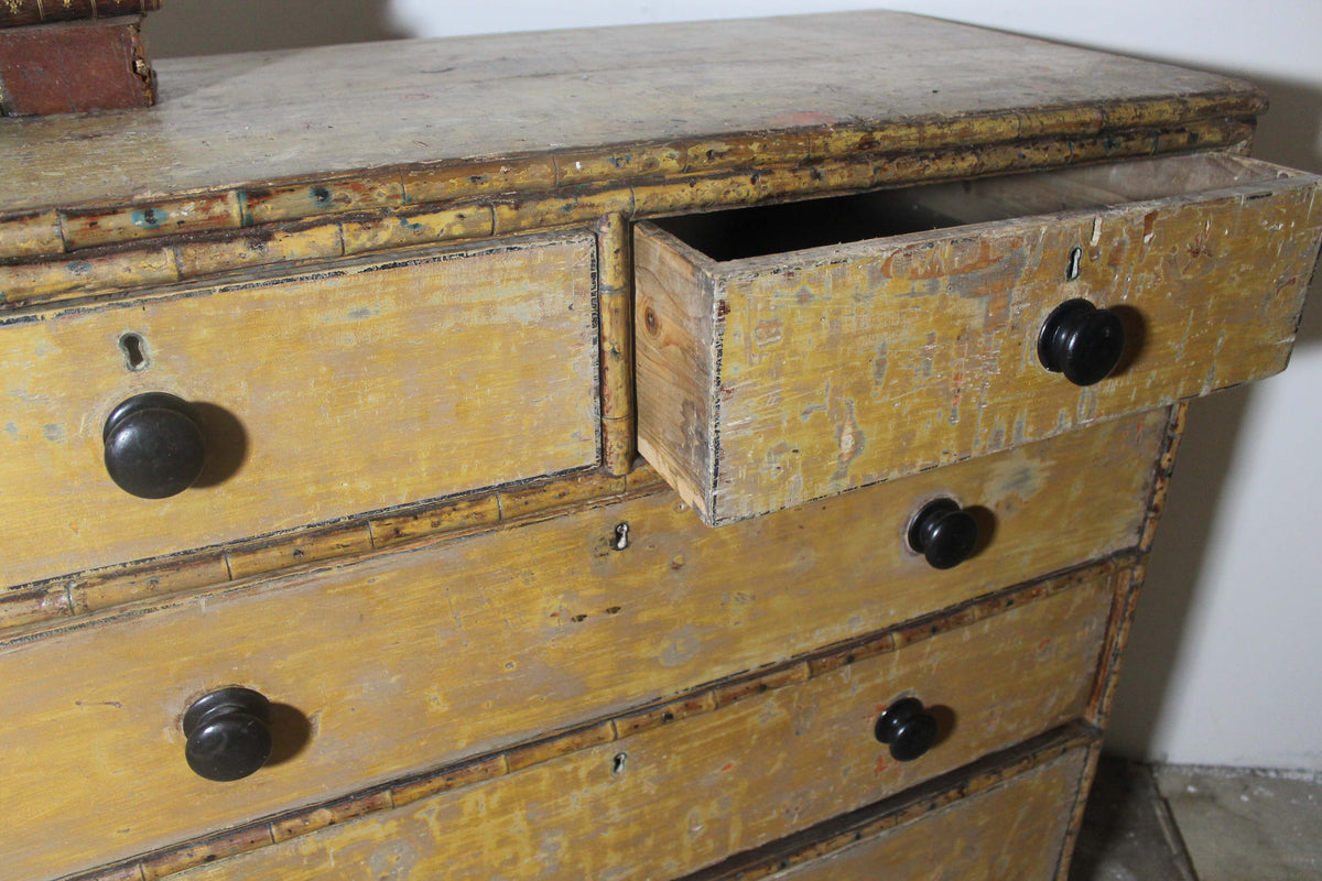 Regency faux bamboo chest of drawers