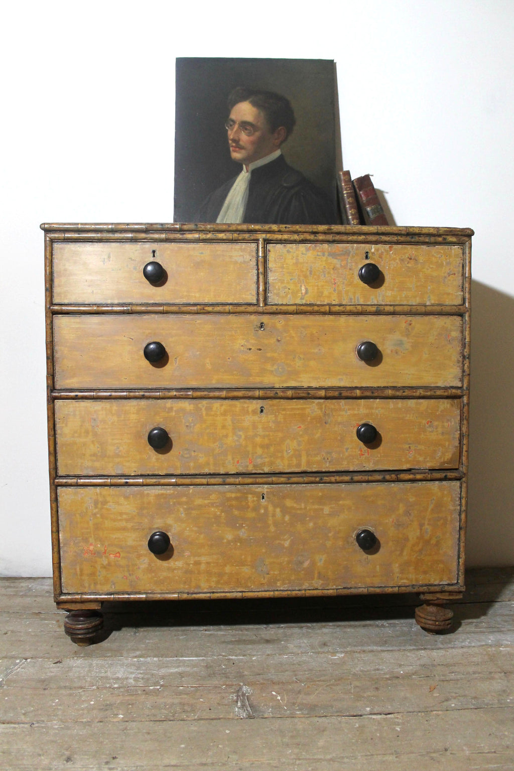 Regency faux bamboo chest of drawers
