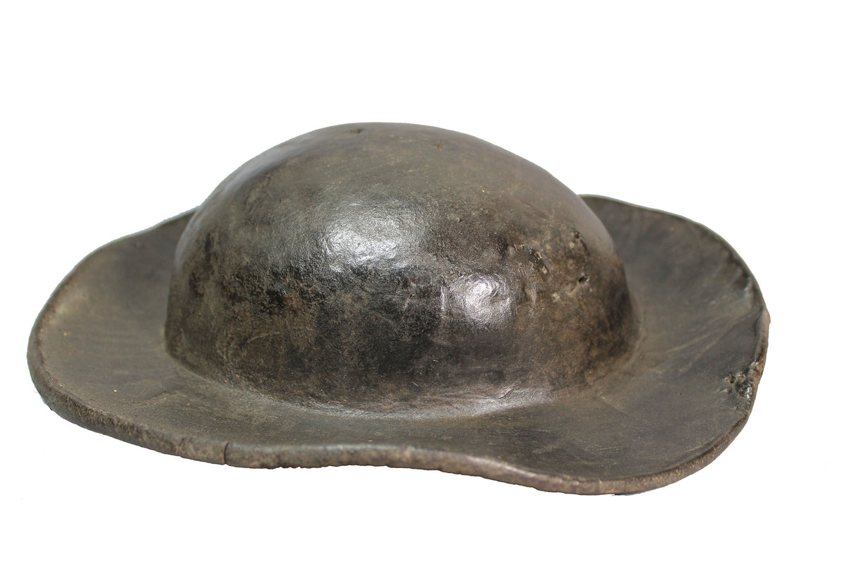 19th c leather costermonger's hat