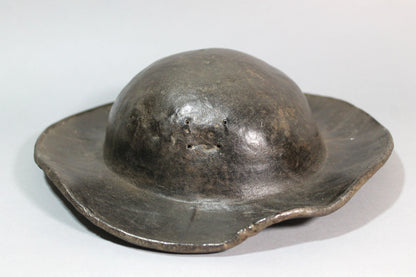19th c leather costermonger's hat