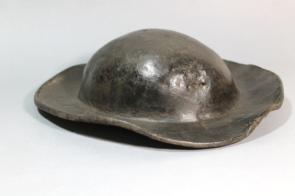 19th c leather costermonger's hat