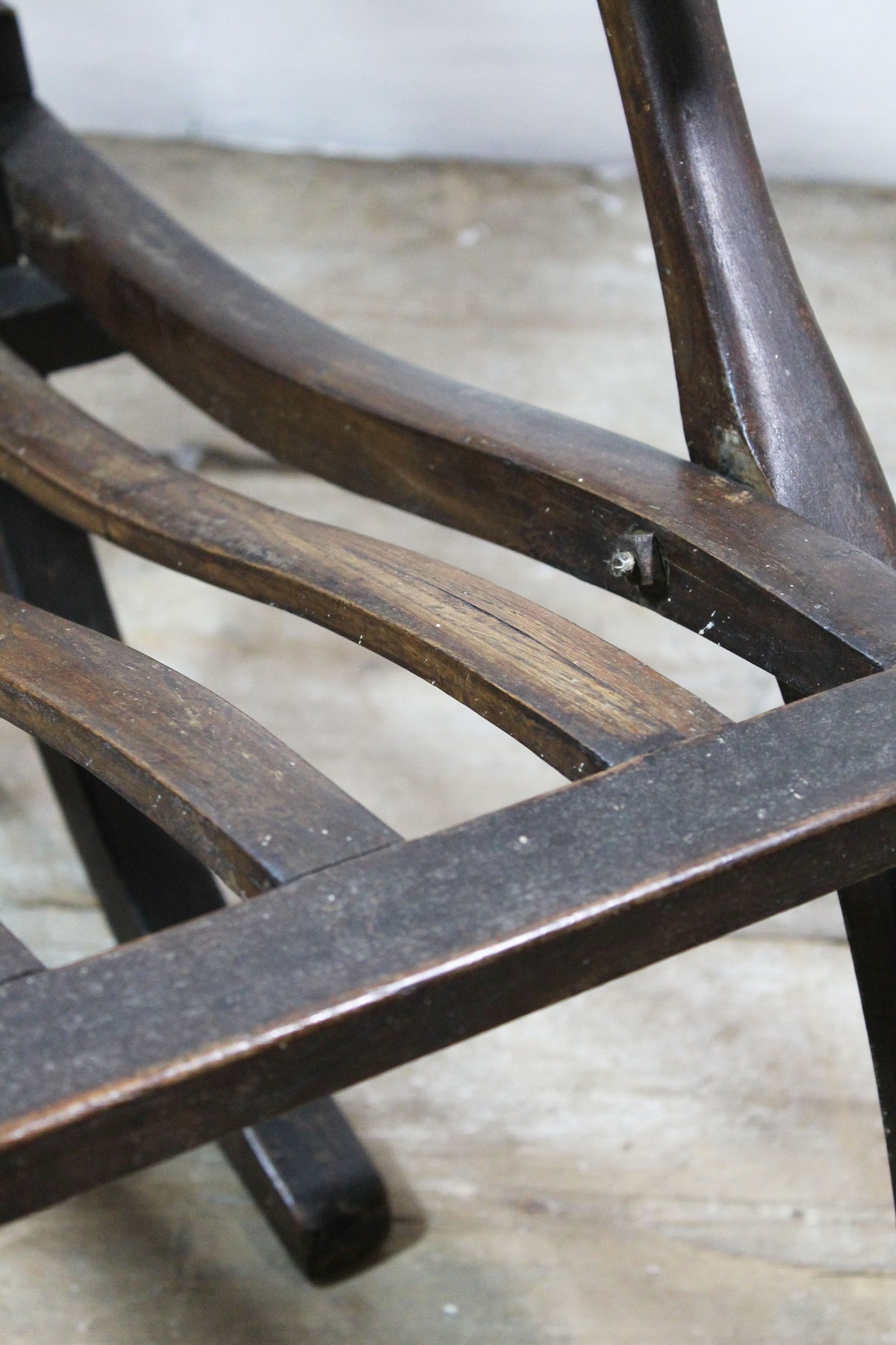 19th century steamer chair with carved dated & initialled crest
