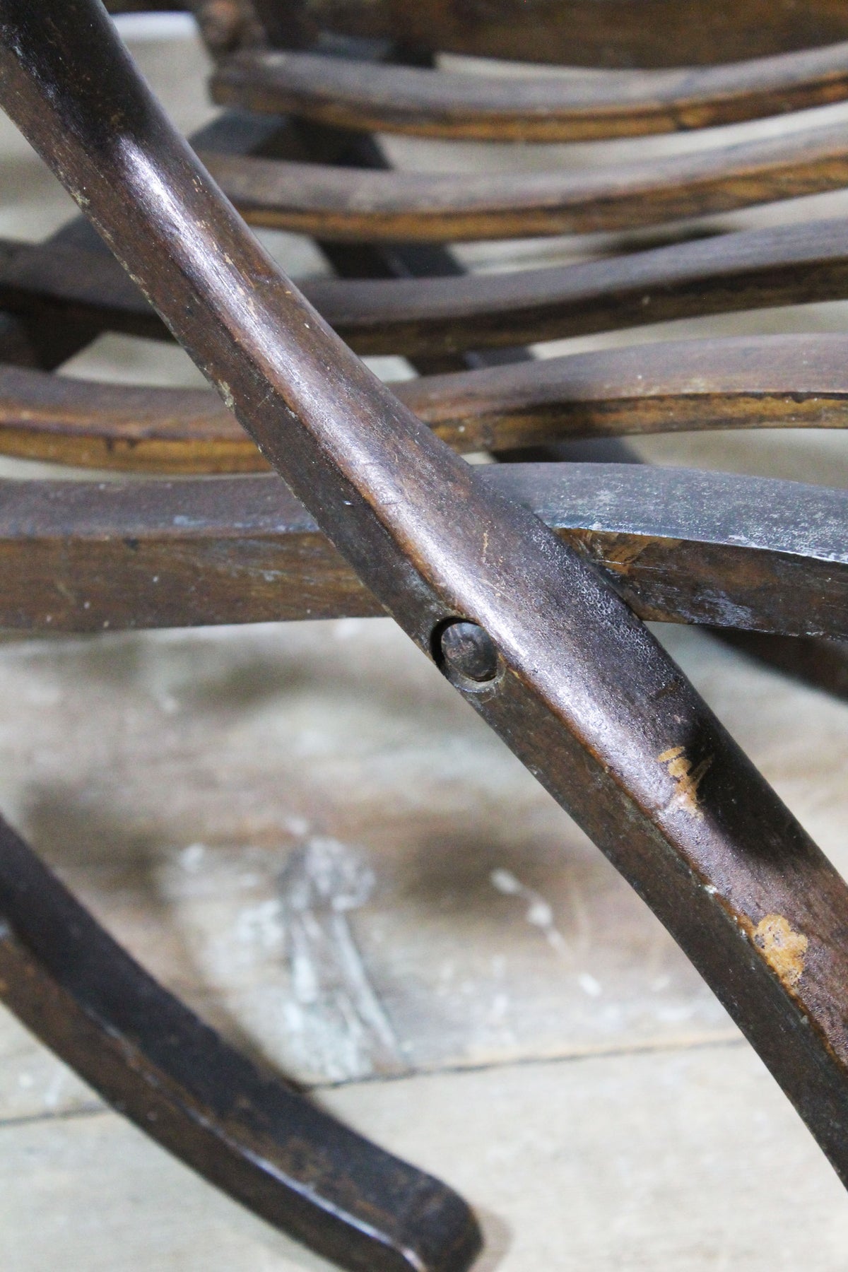 19th century steamer chair with carved dated & initialled crest