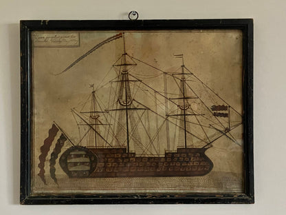 A fine Early 19th century primitive study of a ship
