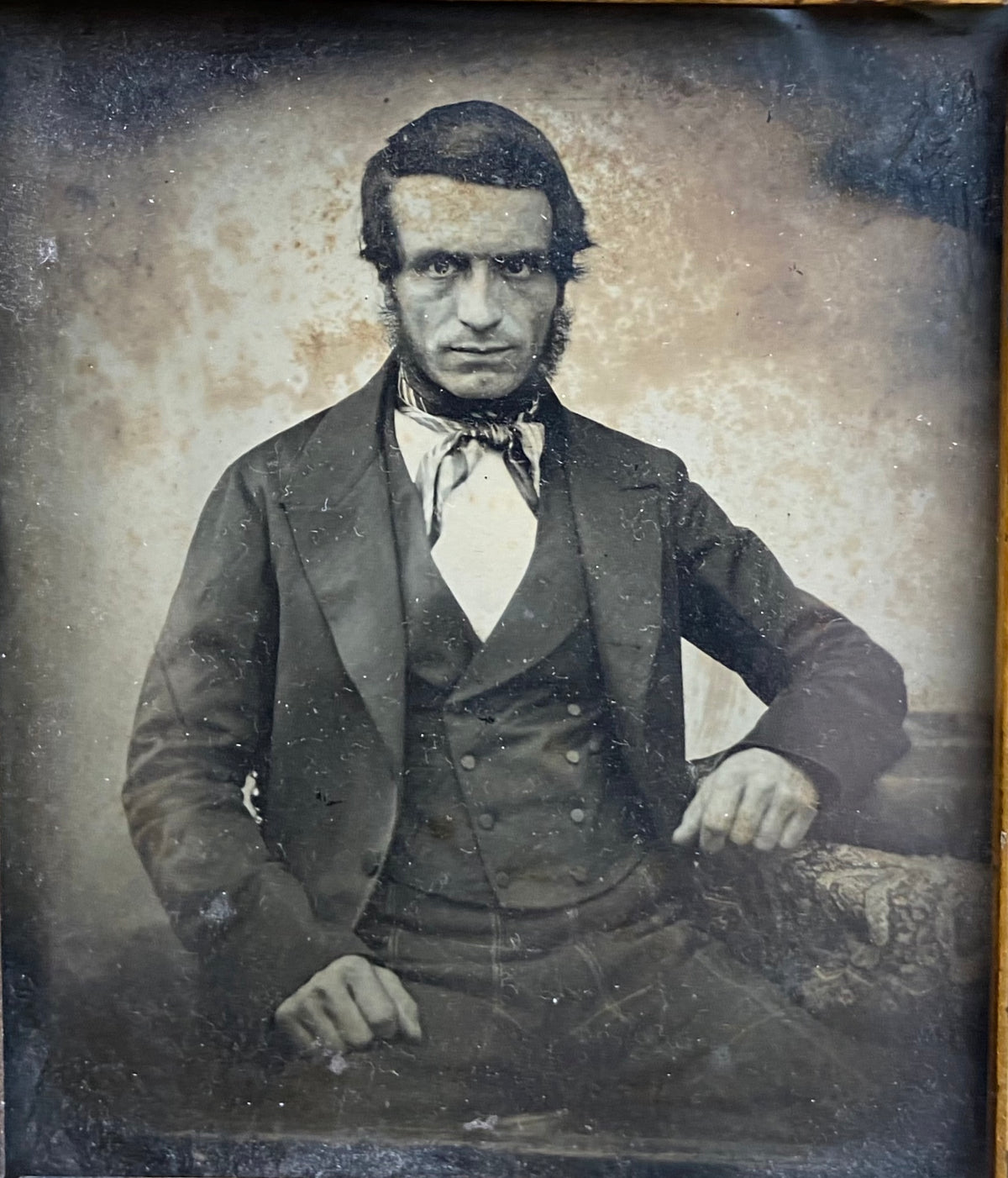 A mid 19th century  Collodion wet plate  process portrait of a gentleman