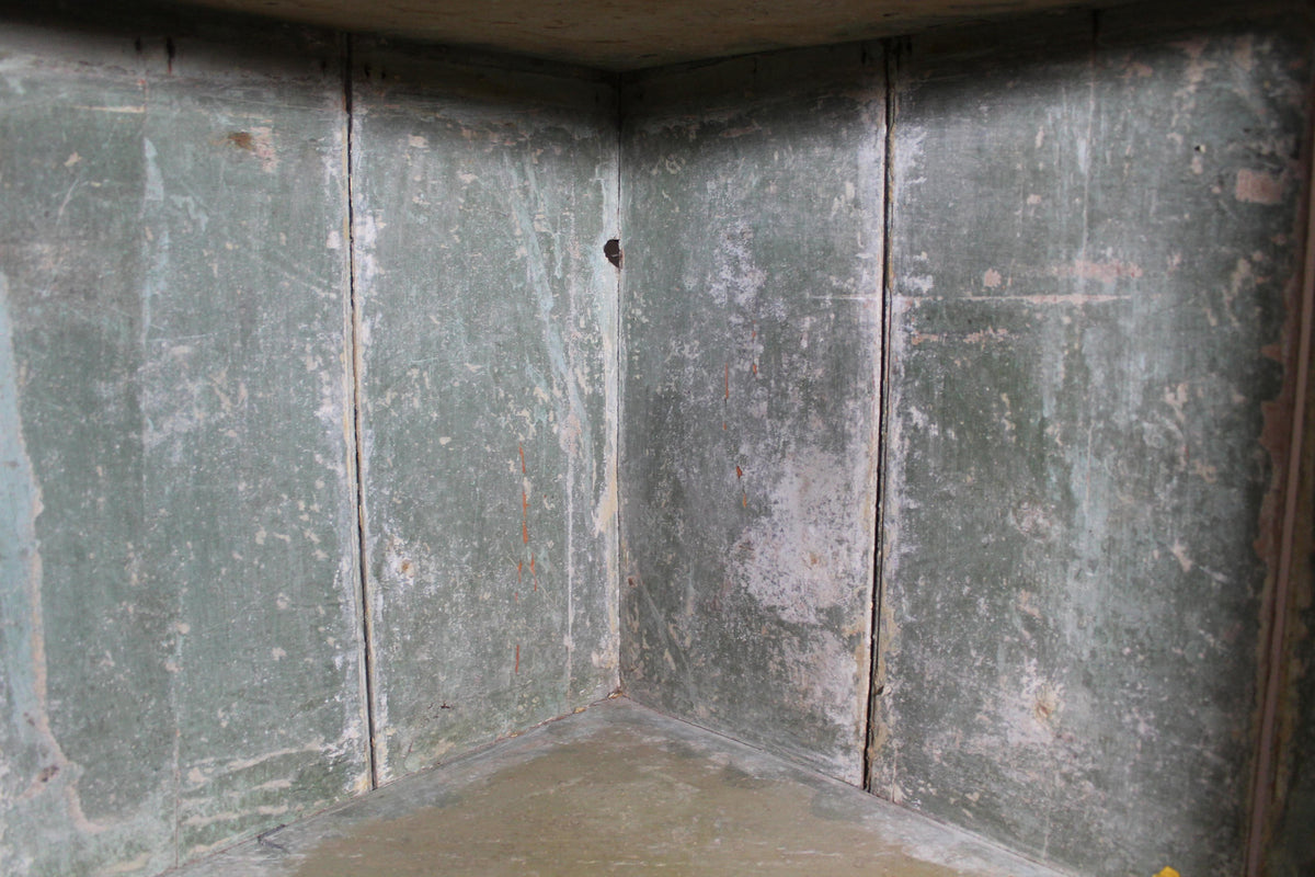 Early 19th century floor standing corner cupboard in original paint
