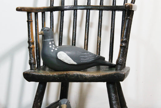 A pair of papier mache decoy pigeons from Plas Gwyn House, Anglesey