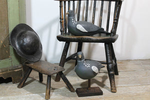 A pair of papier mache decoy pigeons from Plas Gwyn House, Anglesey