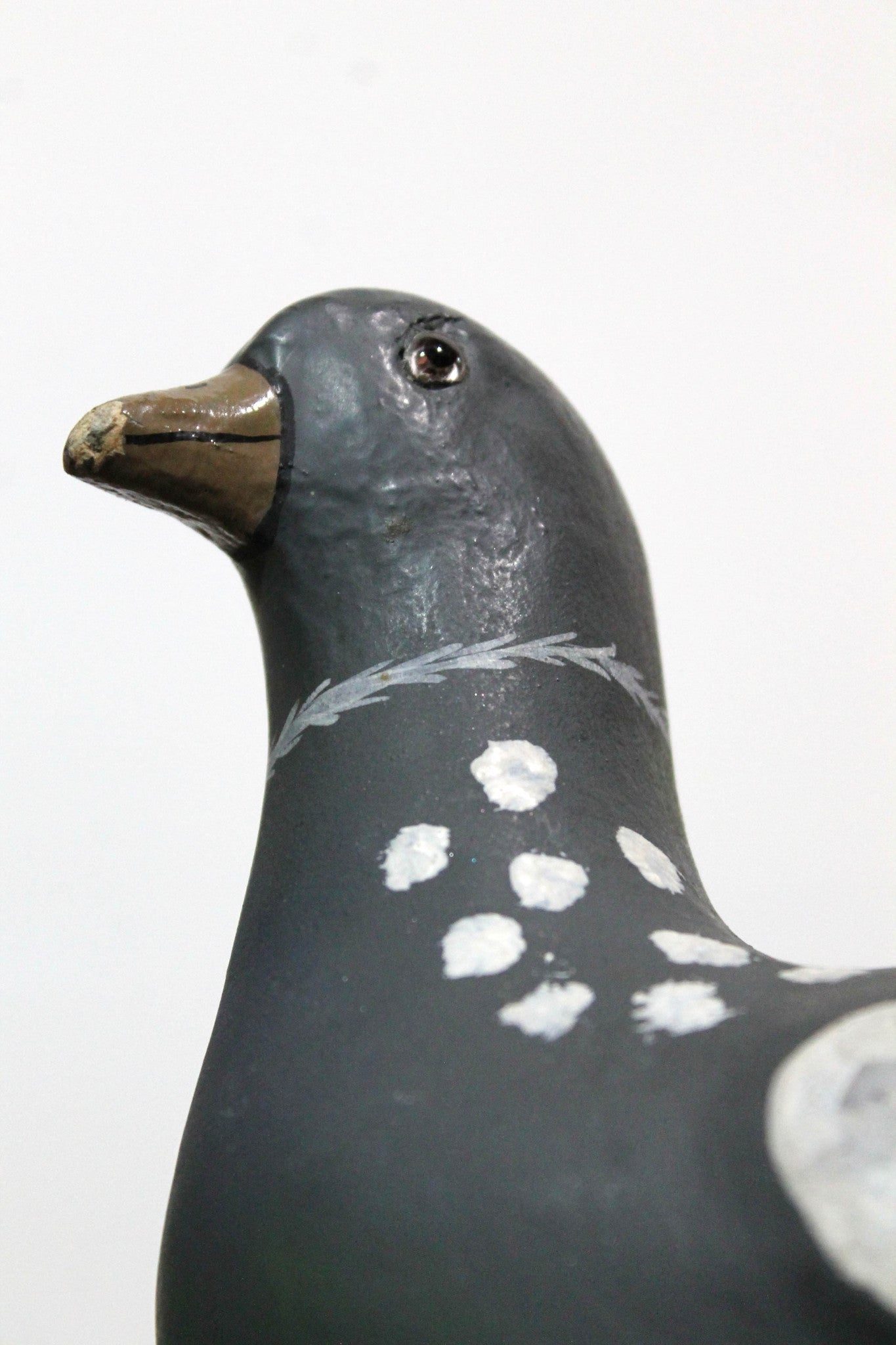 A pair of papier mache decoy pigeons from Plas Gwyn House, Anglesey