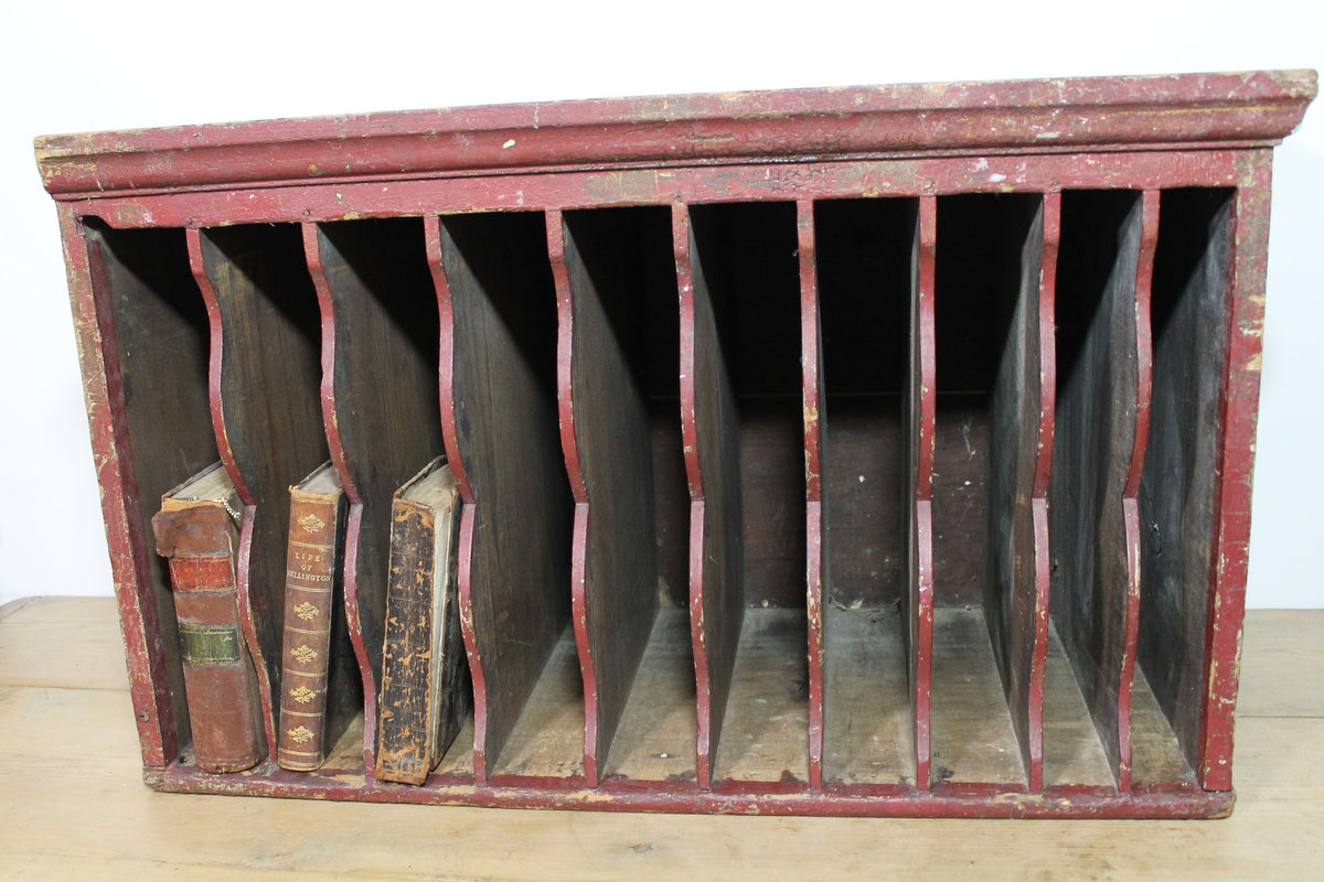 19th century railway station  booking office rack in original paint
