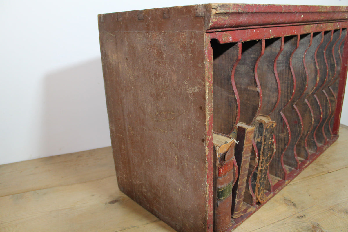 19th century railway station  booking office rack in original paint