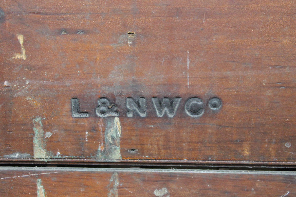 19th century railway station  booking office rack in original paint