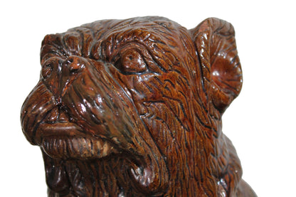 19th c treacle glazed French bulldog  38 cm high