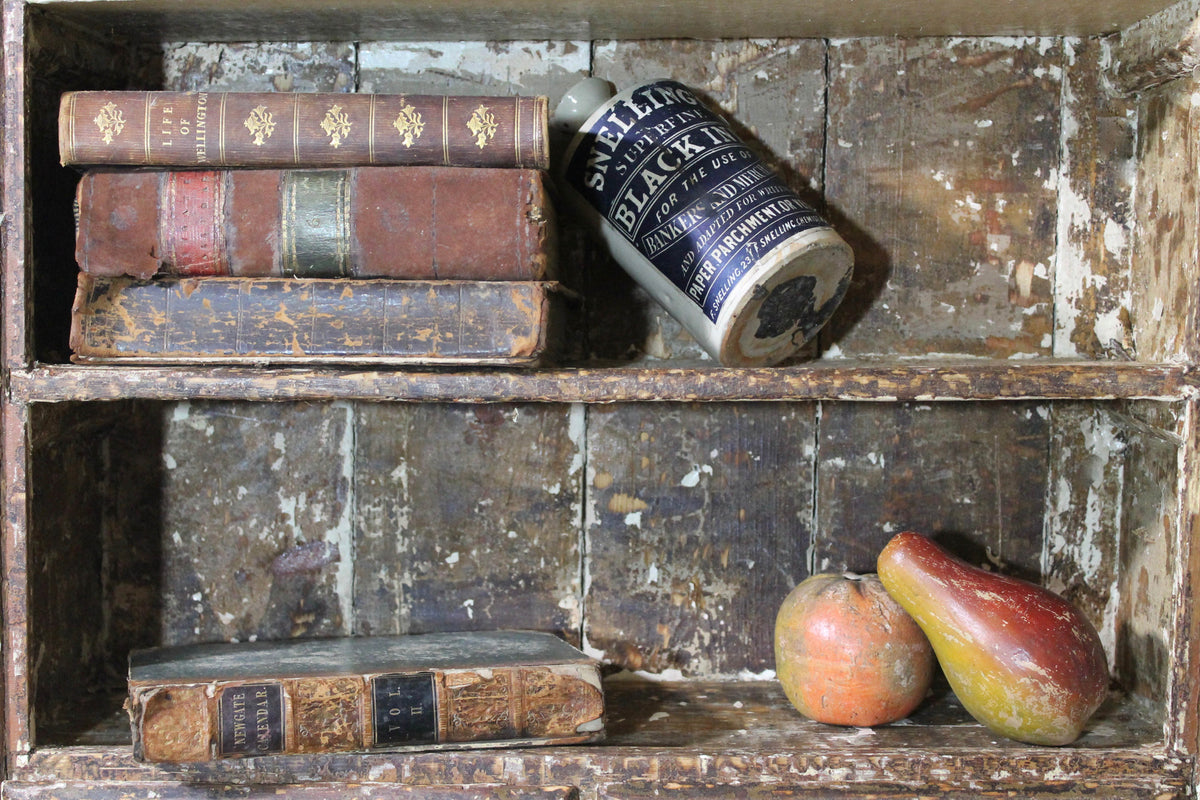 19th century Irish hanging shelves in original paint