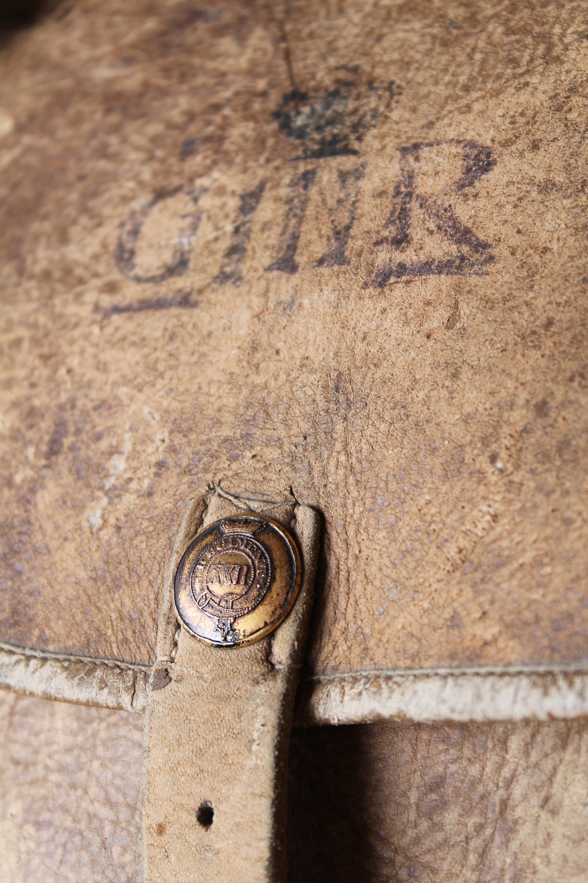 19th century leather military satchel 22nd Regiment