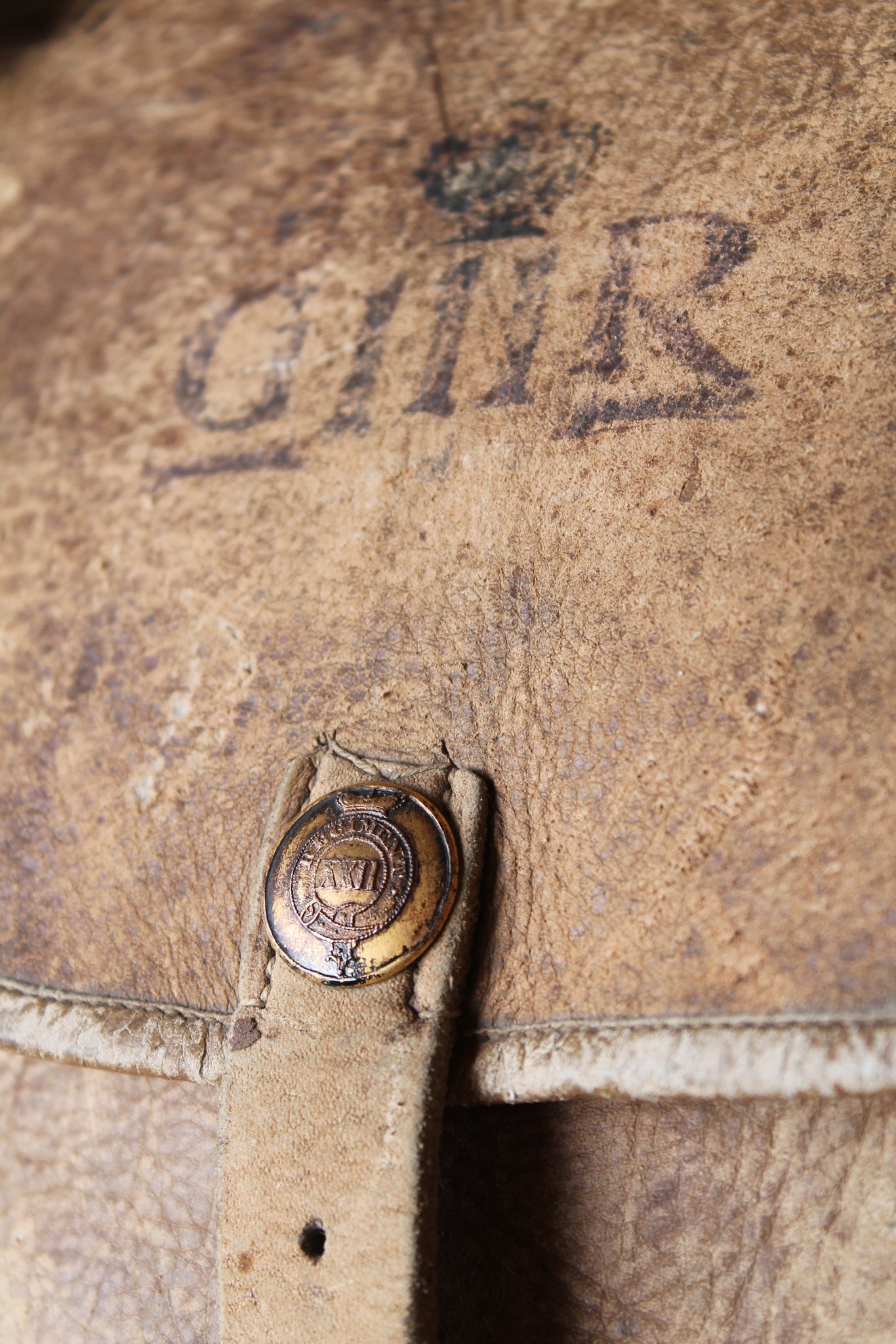 19th century leather military satchel 22nd Regiment