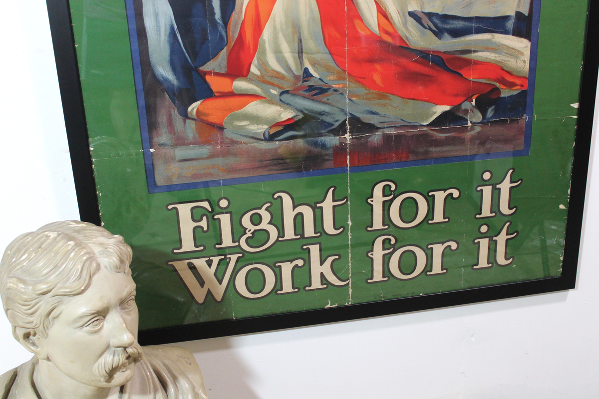 Large British First World War poster 'It’s Our Flag Fight for it Work for it'