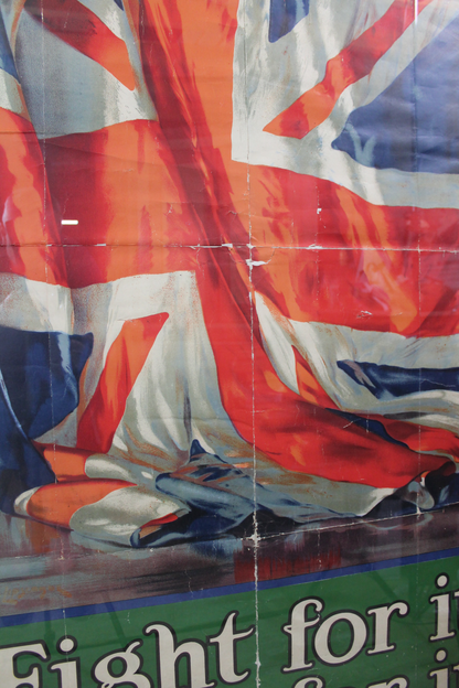 Large British First World War poster 'It’s Our Flag Fight for it Work for it'