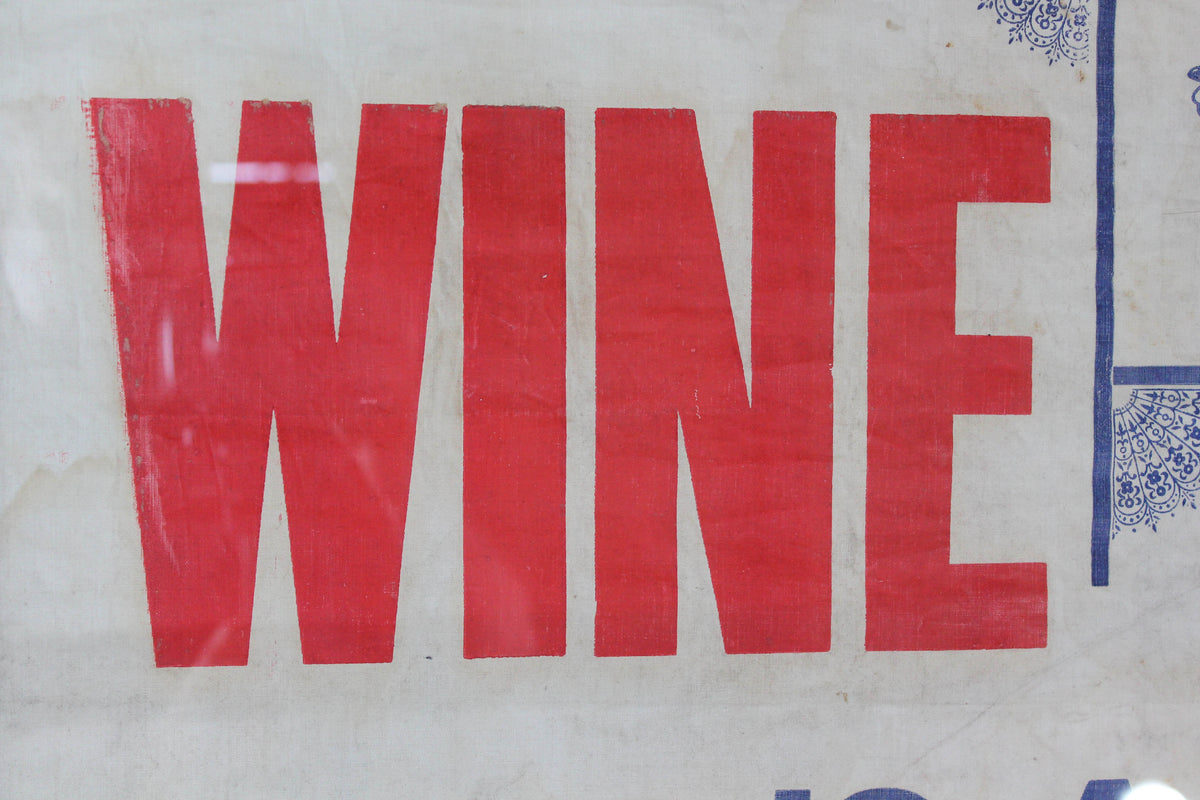 Early 20th century temperance banner "Wine is a mocker"