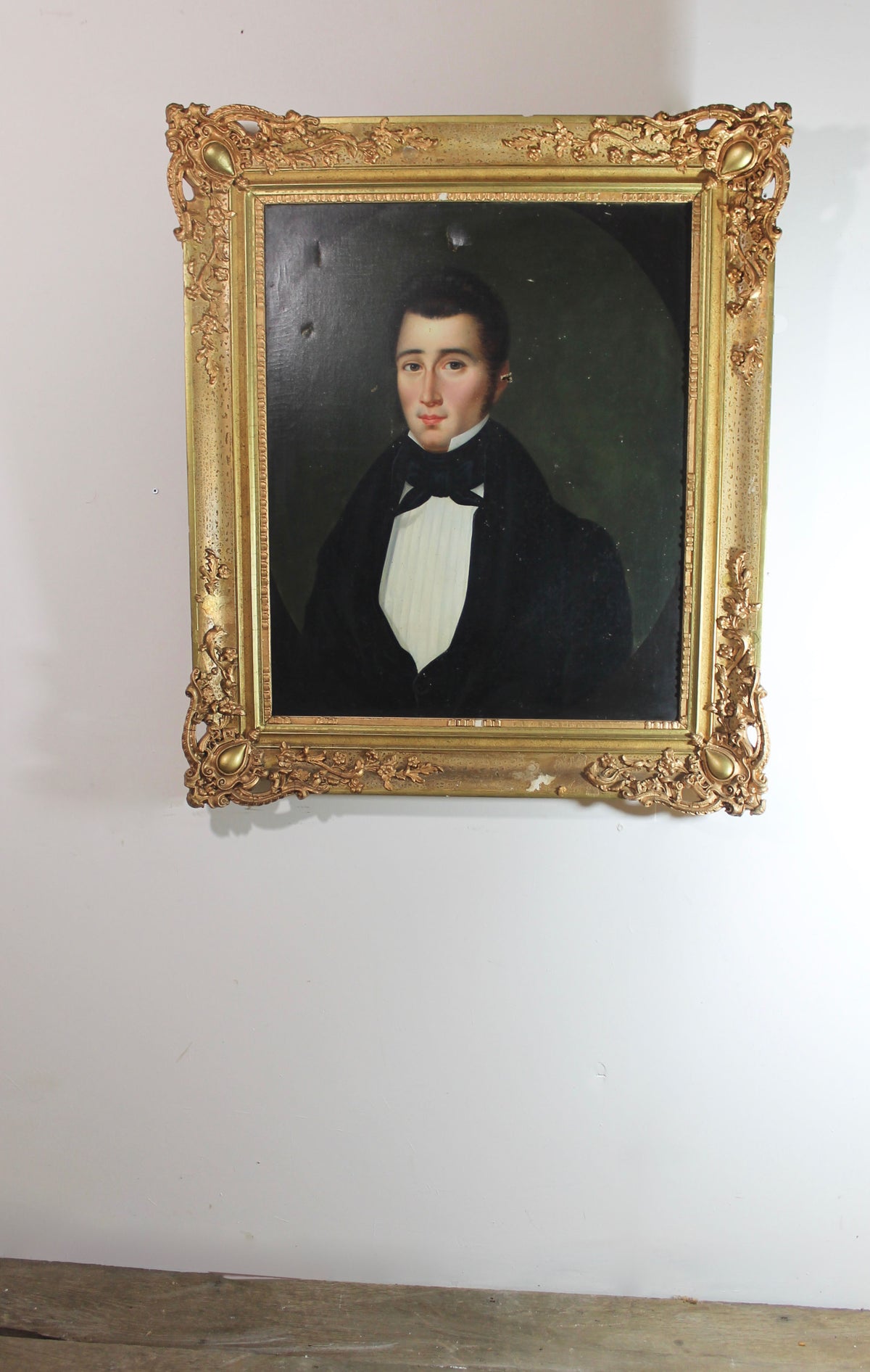 French school oil on canvas portrait of a gentleman