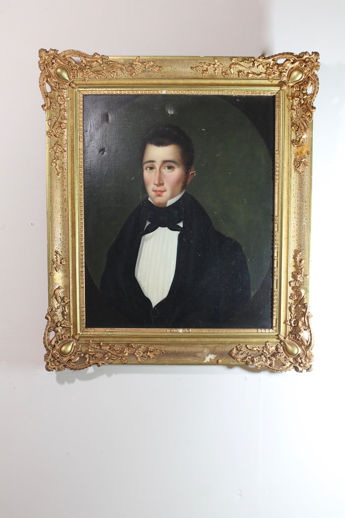 French school oil on canvas portrait of a gentleman