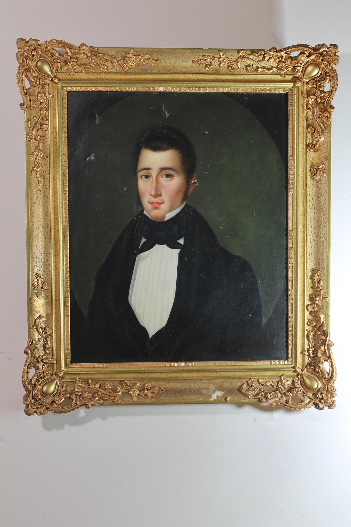 French school oil on canvas portrait of a gentleman