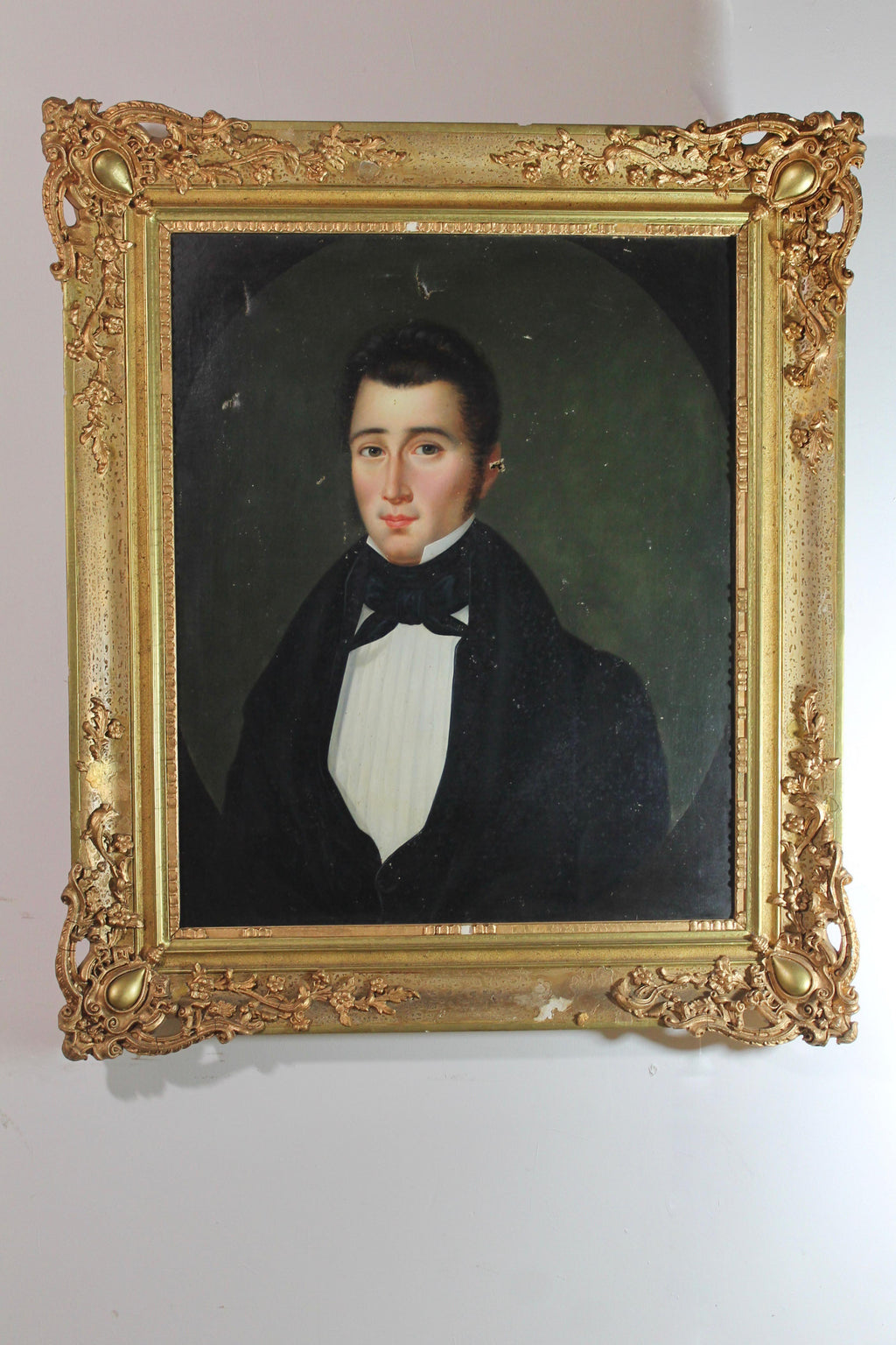 French school oil on canvas portrait of a gentleman