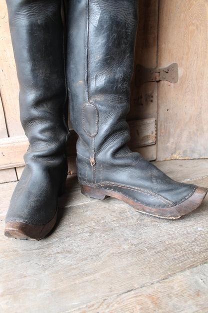 Rare pair of French leather coachman's boots c. 1800
