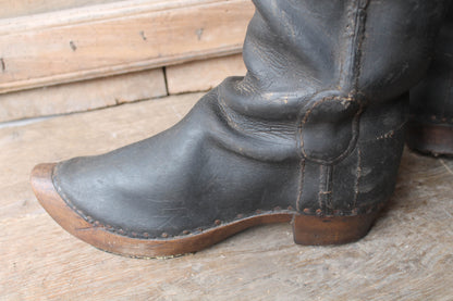 Rare pair of French leather coachman's boots c. 1800