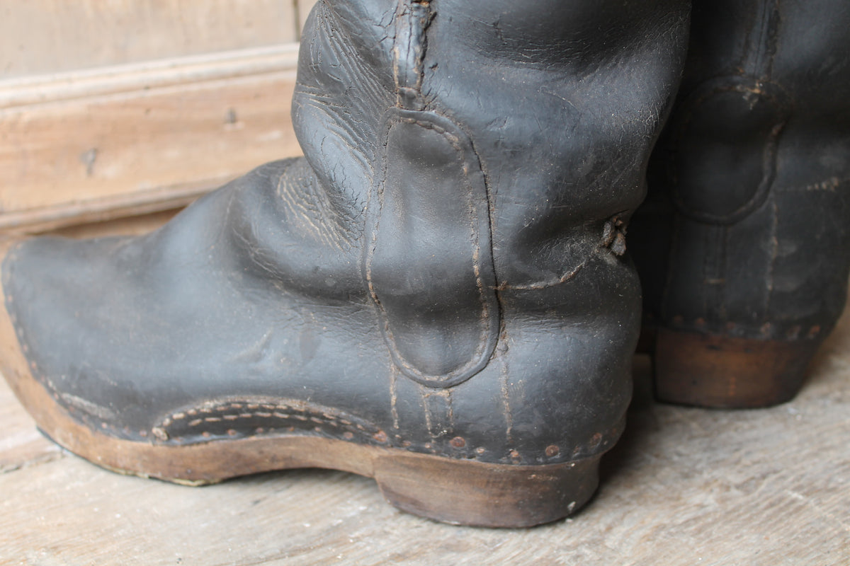 Rare pair of French leather coachman's boots c. 1800