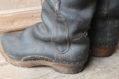 Rare pair of French leather coachman's boots c. 1800