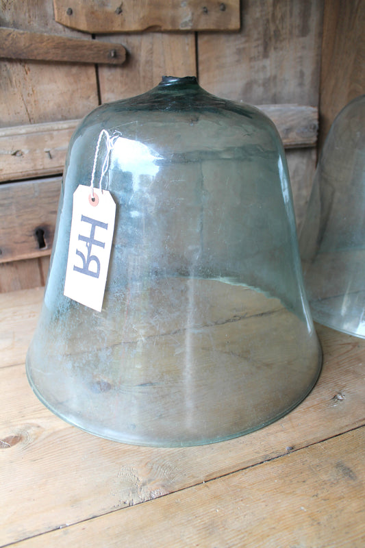 19th c French glass melon cloches