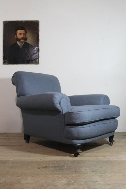 A very large 19th century upholstered armchair