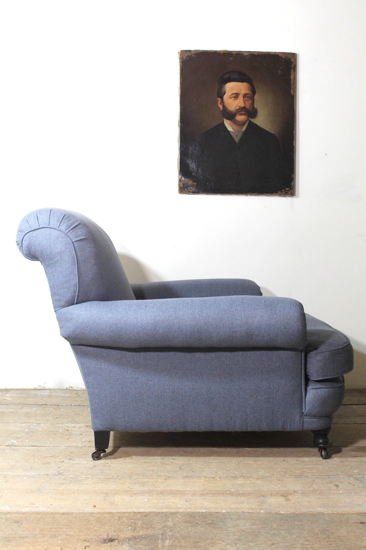 A very large 19th century upholstered armchair