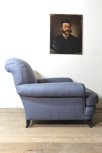 A very large 19th century upholstered armchair