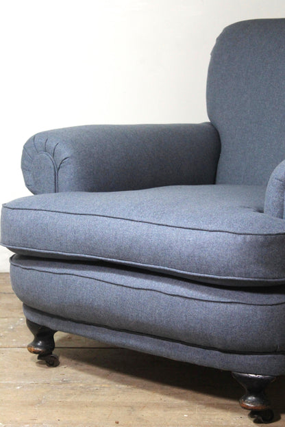 A very large 19th century upholstered armchair