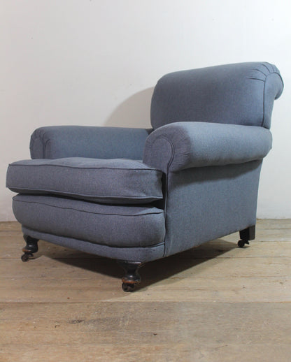 A very large 19th century upholstered armchair