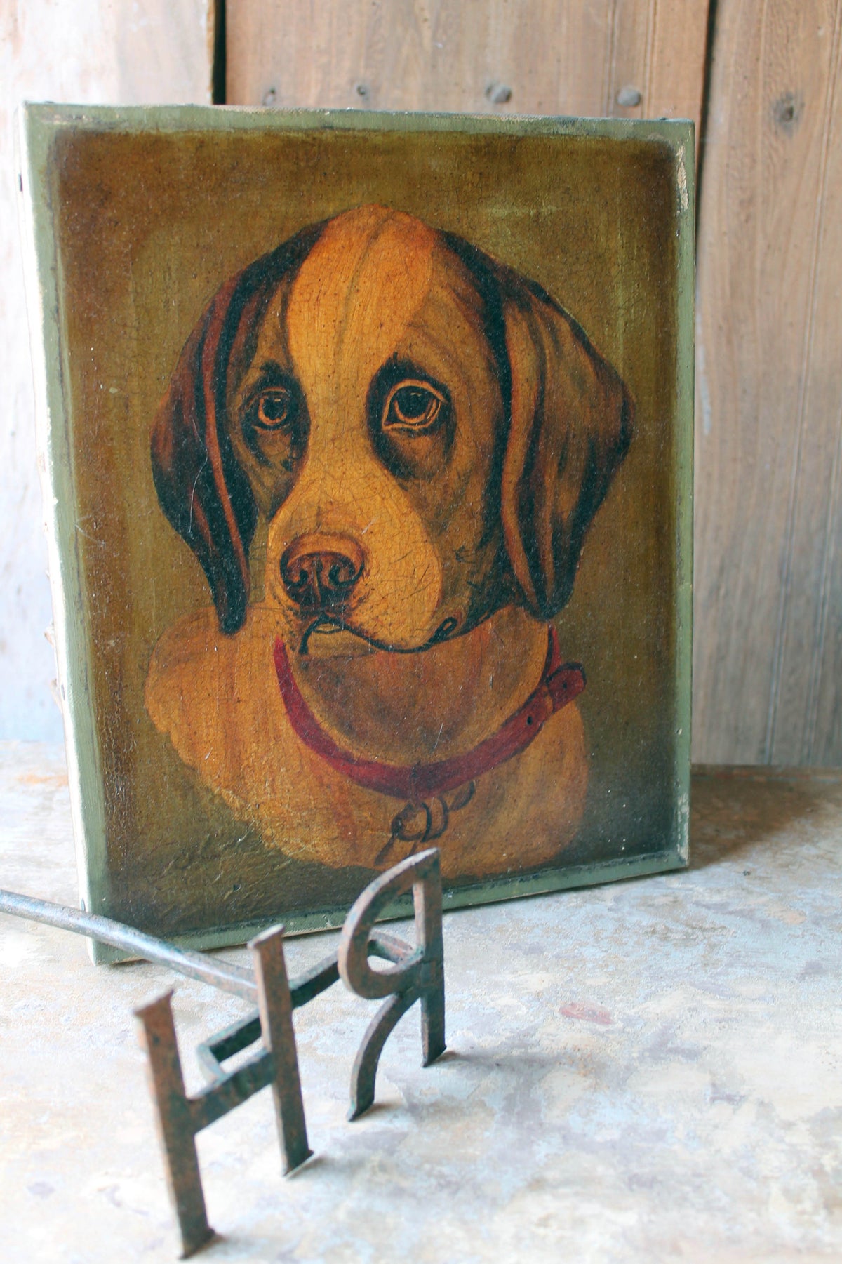 19th c naive study of a hound
