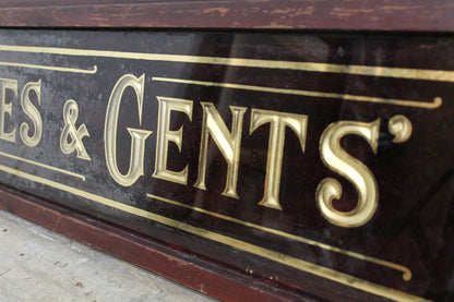 Victorian shop fitting room glass sign