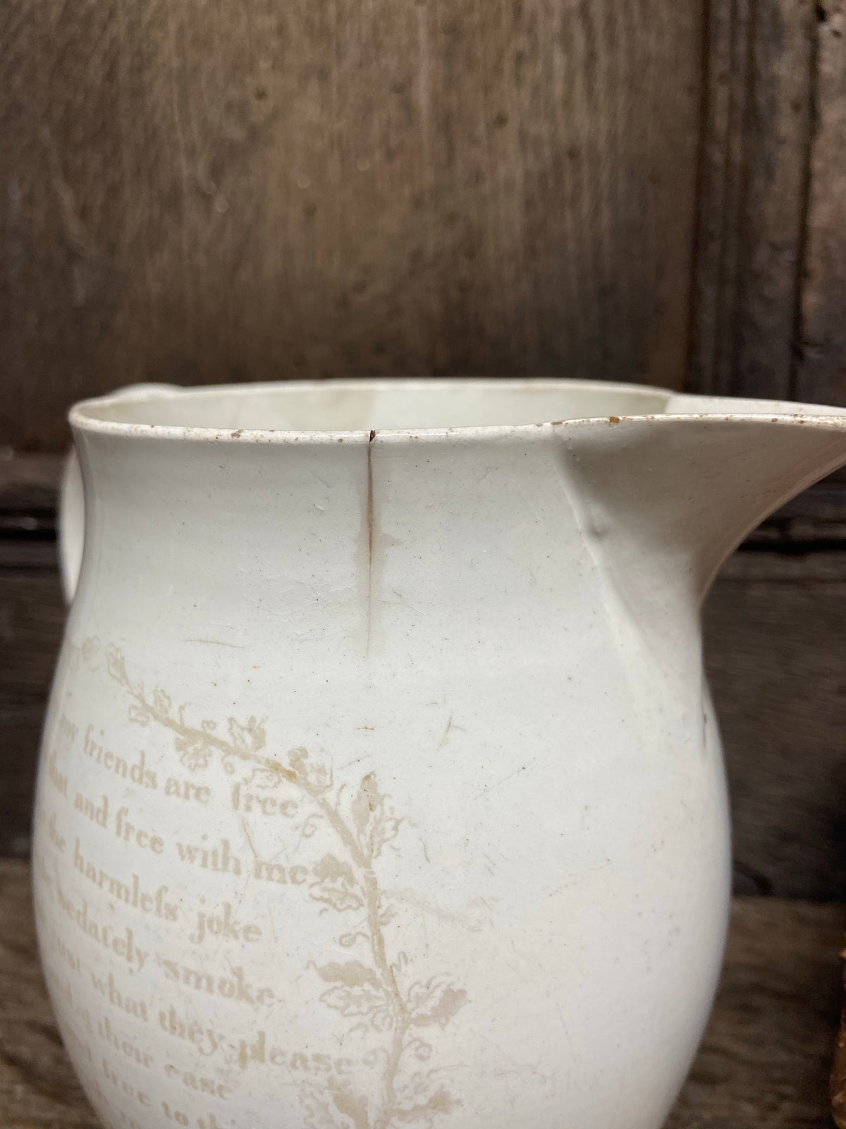 A George III creamware jug c. 1800.....Long live the King.......freedom to the slave